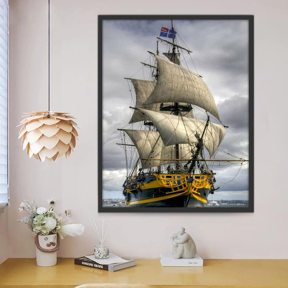 Het Majestueuze Zeilschip op de Golven Schilderen op Nummers