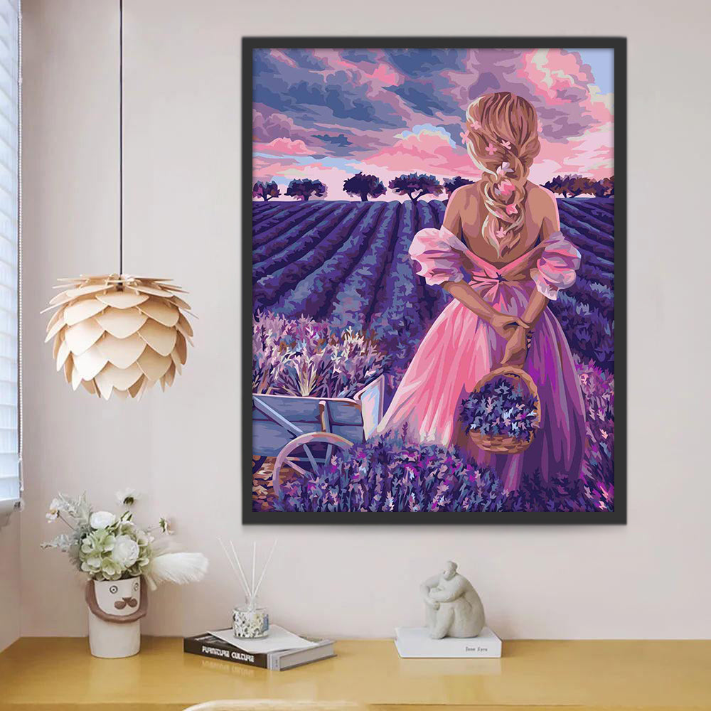 Het Meisje met de Lavendel Schilderen op Nummers