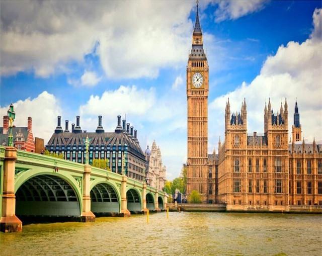 Het Parlementsgebouw en de Klokkentoren in Londen Schilderen op Nummers