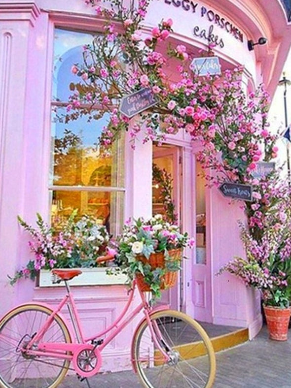 Het Roze Huis en de Roze Rozen Schilderen op Nummers