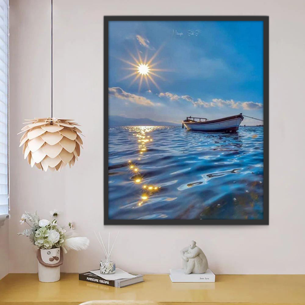 Het Serene en Gloedvolle Tafereel van het Vaartuig in het Water  Schilderen op Nummers