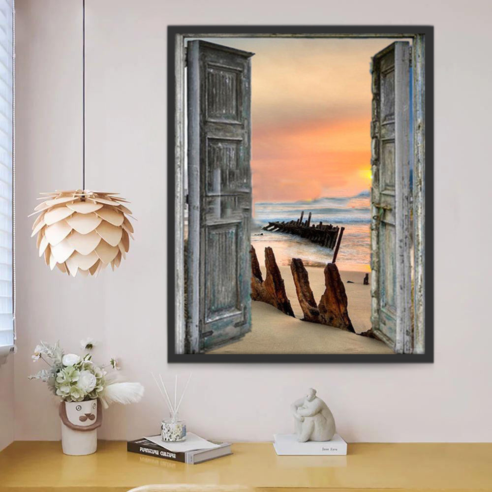 Het Strand achter de Houten Poort Schilderen op Nummers