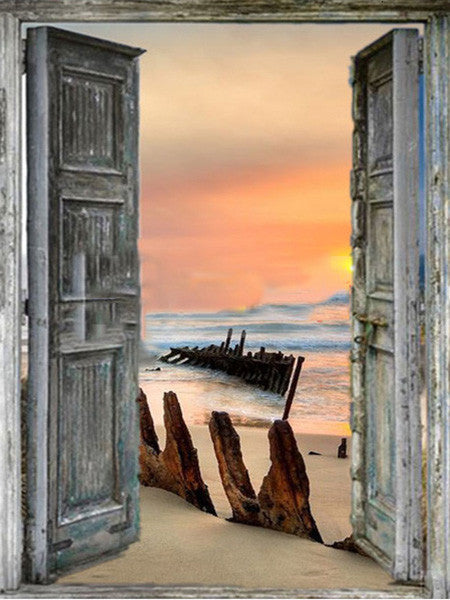 Het Strand achter de Houten Poort Schilderen op Nummers