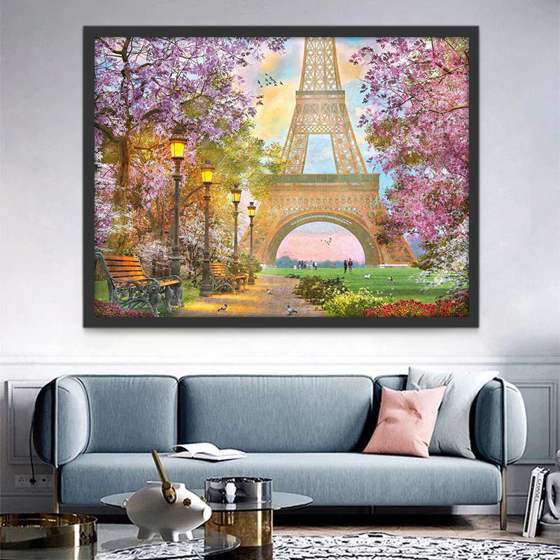 Het Uitzicht vanaf de Eiffeltoren Schilderen op Nummers