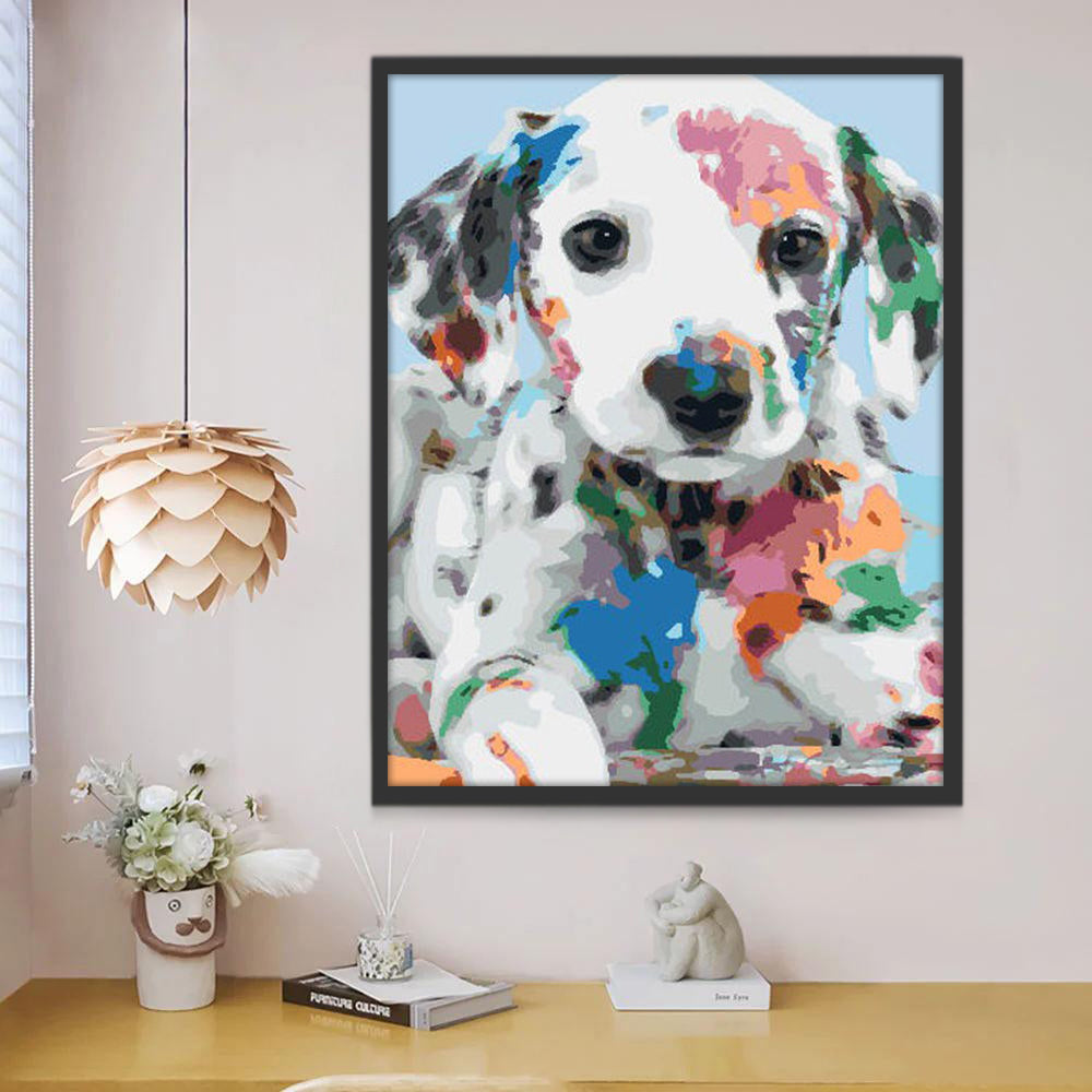 Hond Bedekt met Verf Schilderen op Nummers