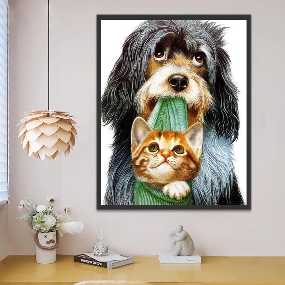 Hond en Kitten Schilderen op Nummers