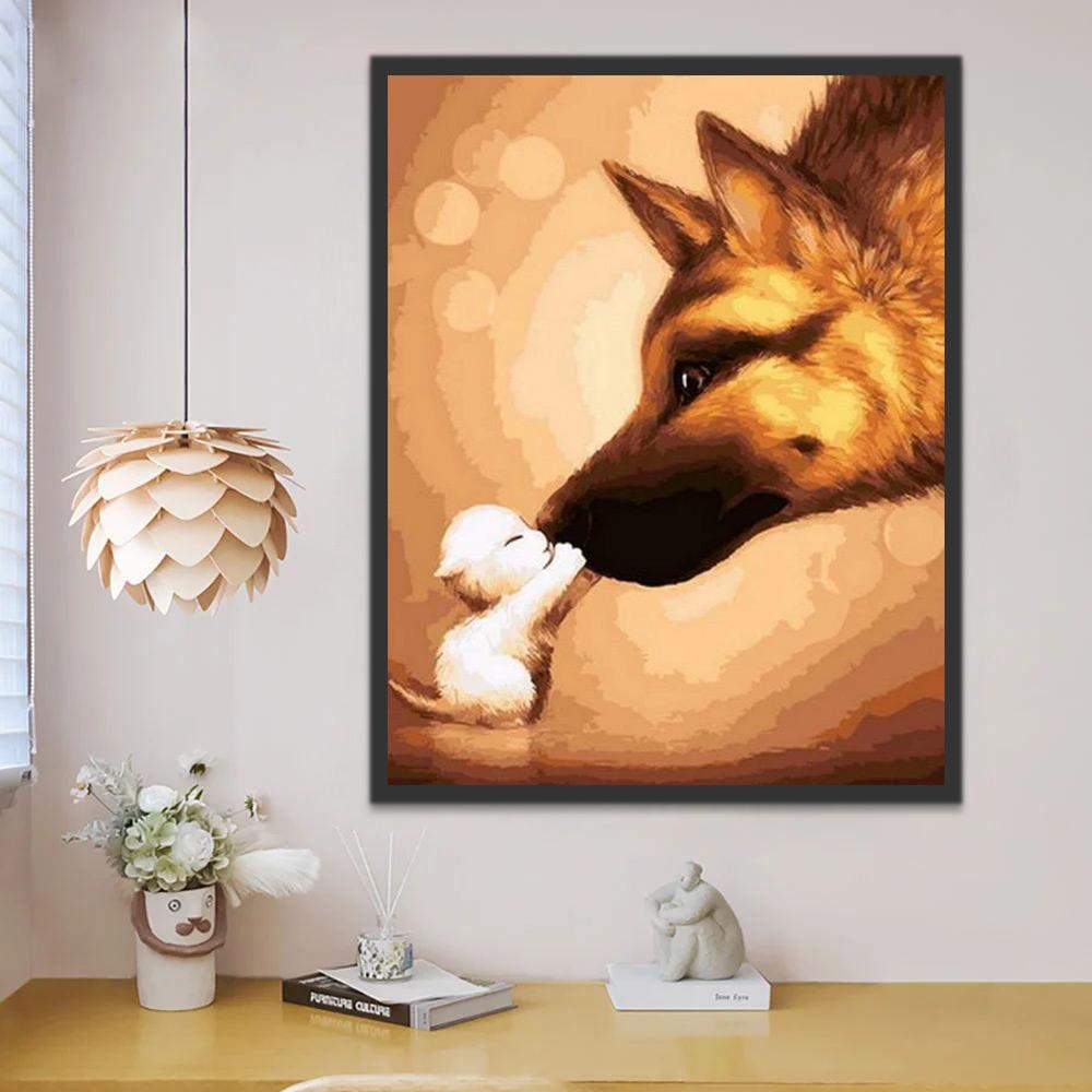 Hond en Pup Schilderen op Nummers