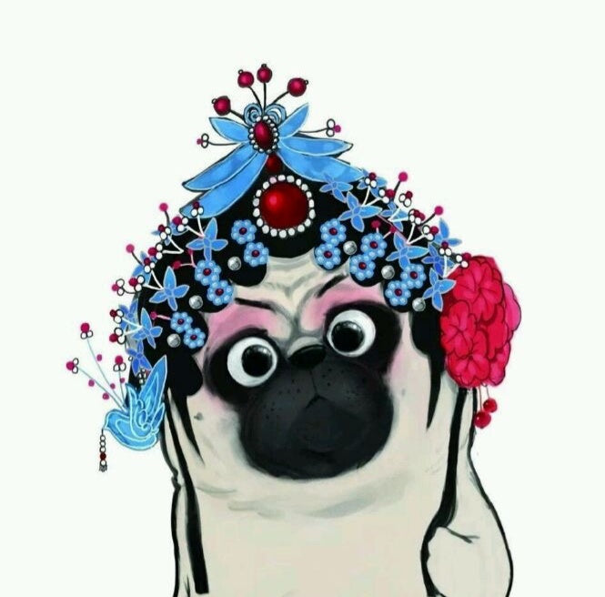 Hond met Blauwe Hoofdtooi Schilderen op Nummers