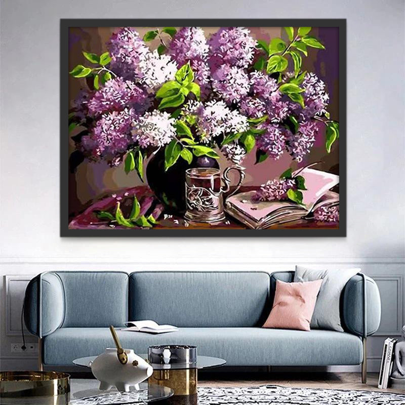 Hortensia op Tafel Schilderen op Nummers