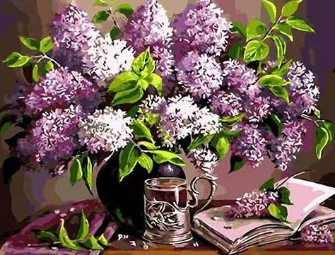 Hortensia op Tafel Schilderen op Nummers