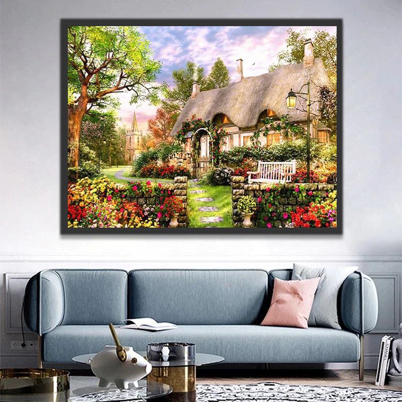 Huisje en Tuin Schilderen op Nummers