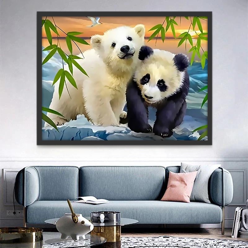 Ijsbeer en Panda Schilderen op Nummers