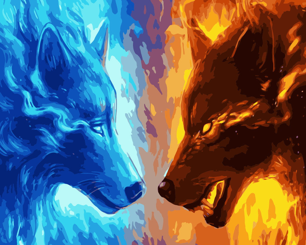 Ijswolf Vuurwolf Schilderen op Nummers