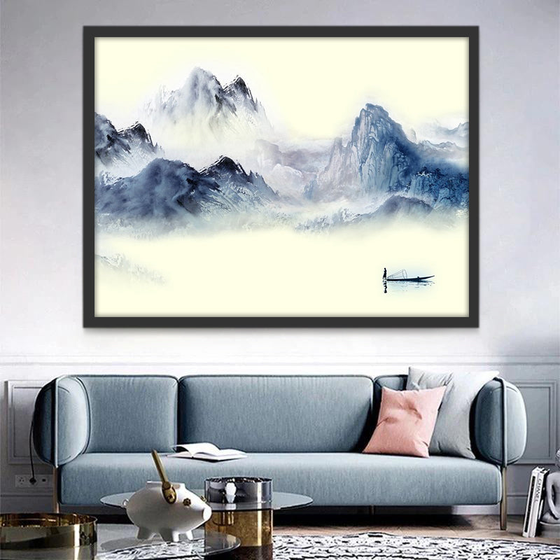 Inktschilderij Varen op het Meer Schilderen op Nummers