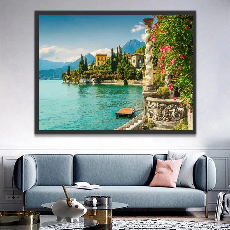 Italiaans Kustlandschap Schilderen op Nummers