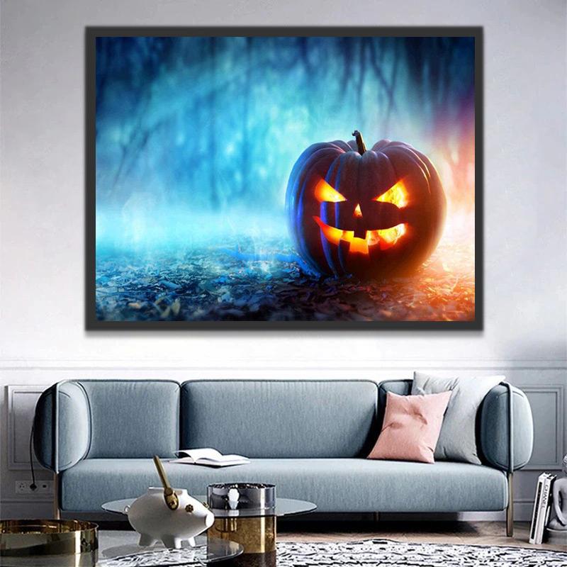 Jack-o'-lantern in het Blauwe Bos Schilderen op Nummers