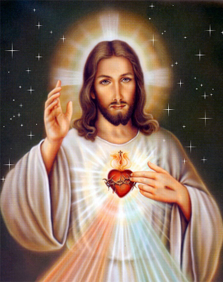 Jezus en het Gesloten Hart Christendom Schilderen op Nummers