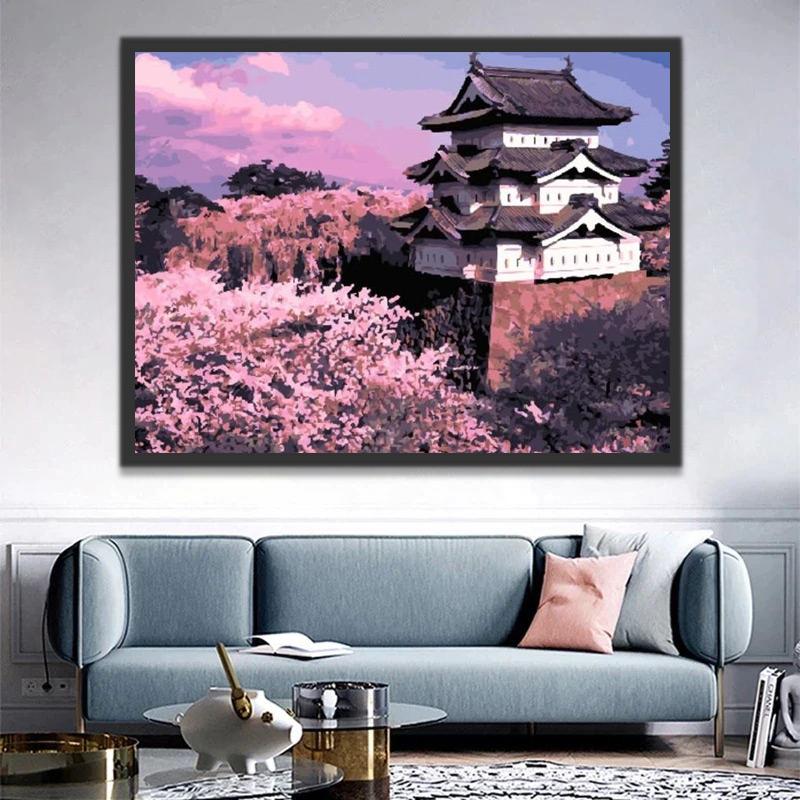 Kasteel Hirosaki in Japan Schilderen op Nummers