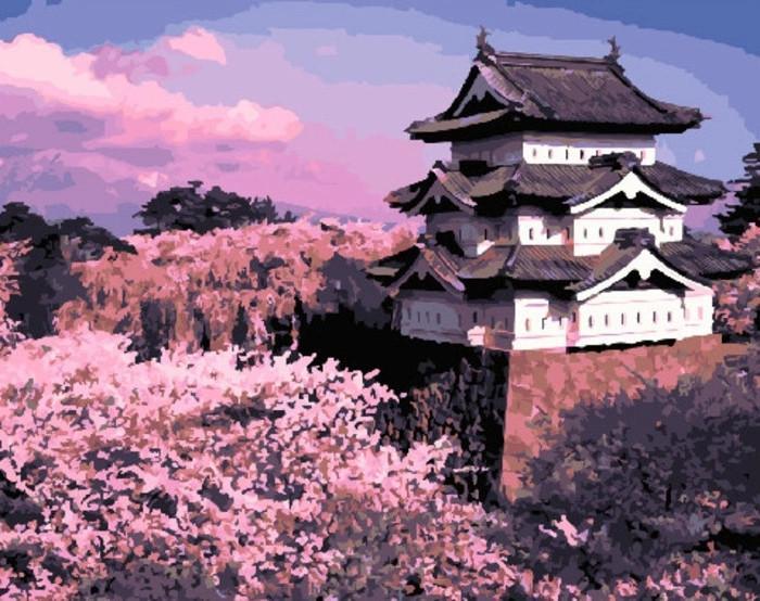 Kasteel Hirosaki in Japan Schilderen op Nummers