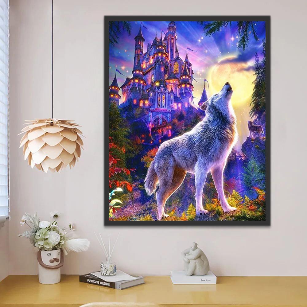 Kasteel Maan Wolf Schilderen op Nummers