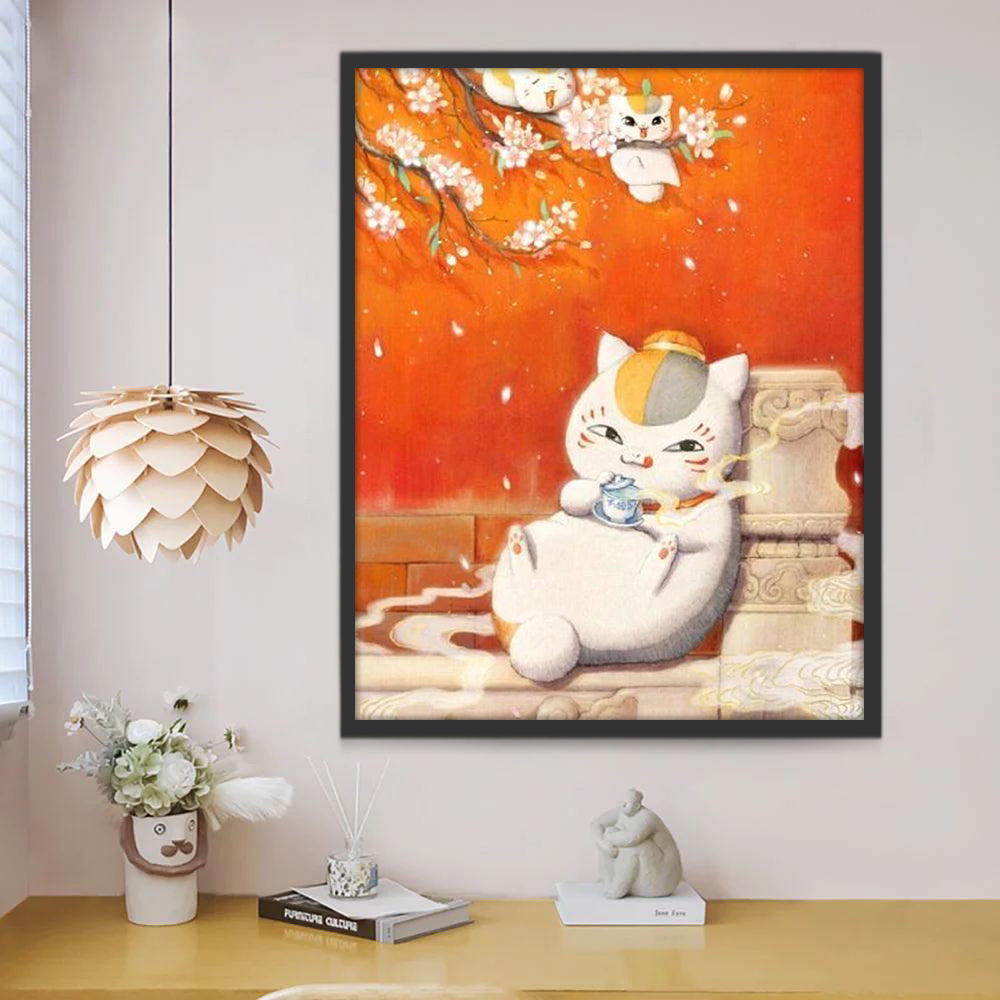 Kat en Rode Muur Schilderen op Nummers