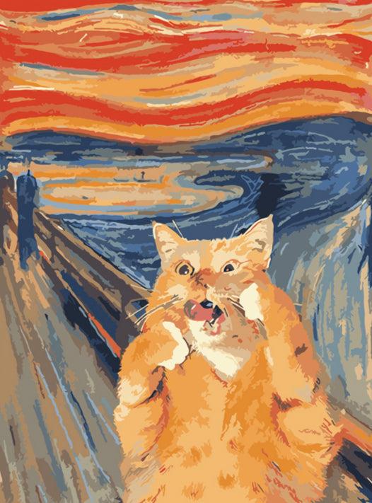 Kat in Abstracte Stijl Schilderen op Nummers