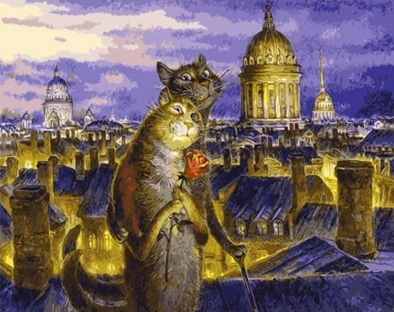 Kat in de Stad Schilderen op Nummers