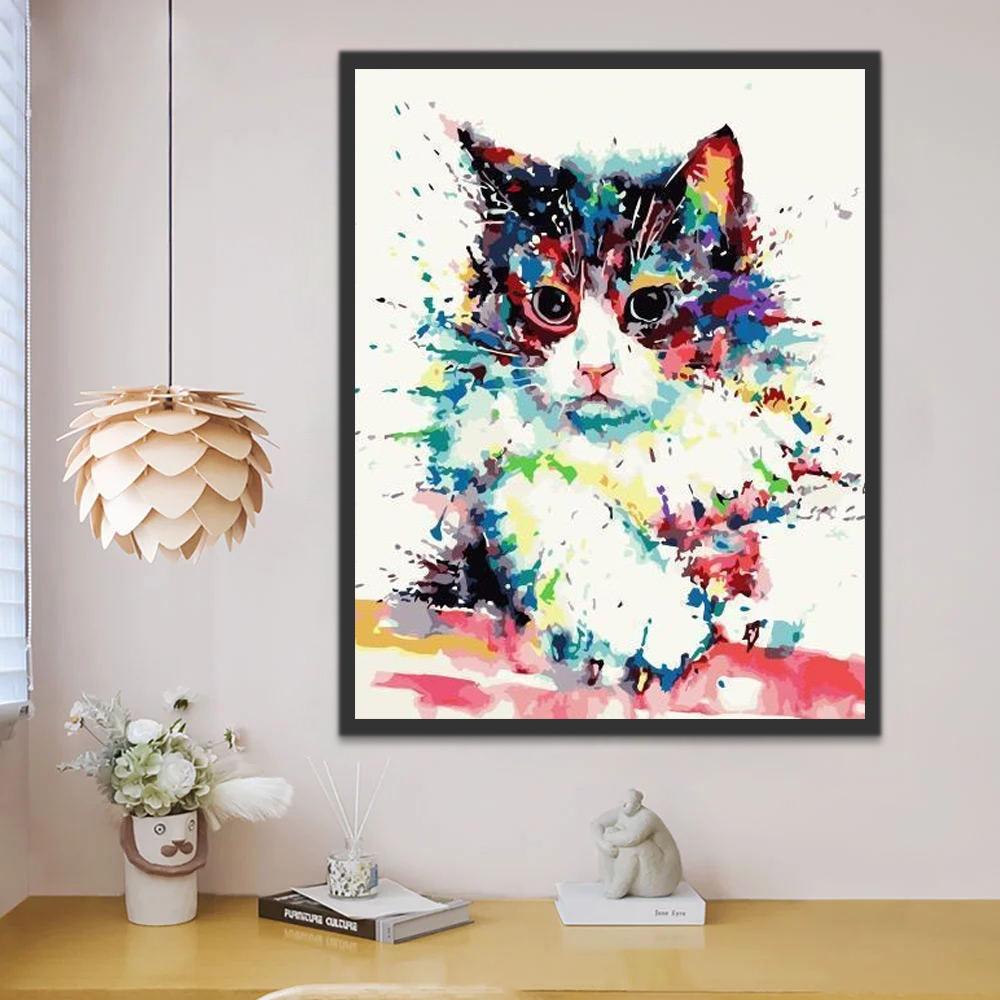 Kat in Graffitistijl Schilderen op Nummers