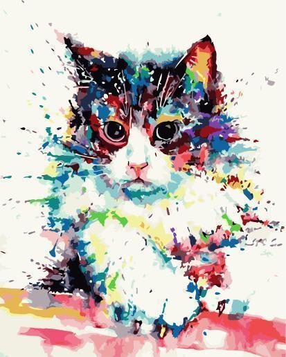 Kat in Graffitistijl Schilderen op Nummers
