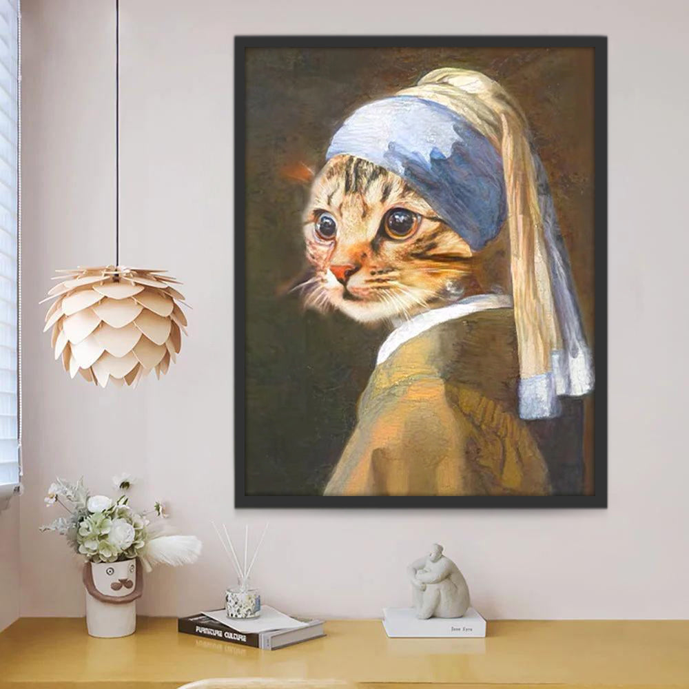Kat in Hijab Schilderen op Nummers