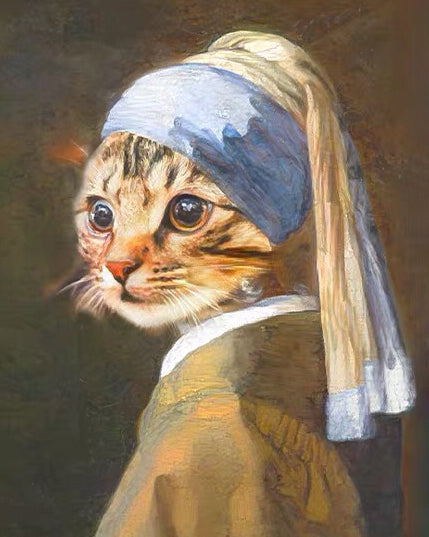 Kat in Hijab Schilderen op Nummers
