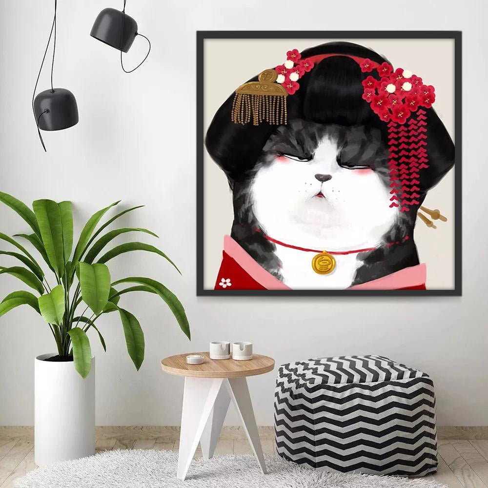 Kat in Japanse Stijl Schilderen op Nummers