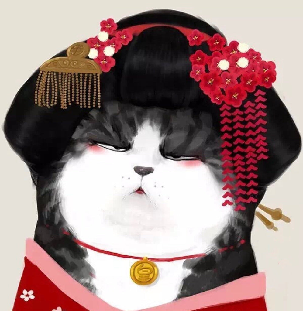 Kat in Japanse Stijl Schilderen op Nummers