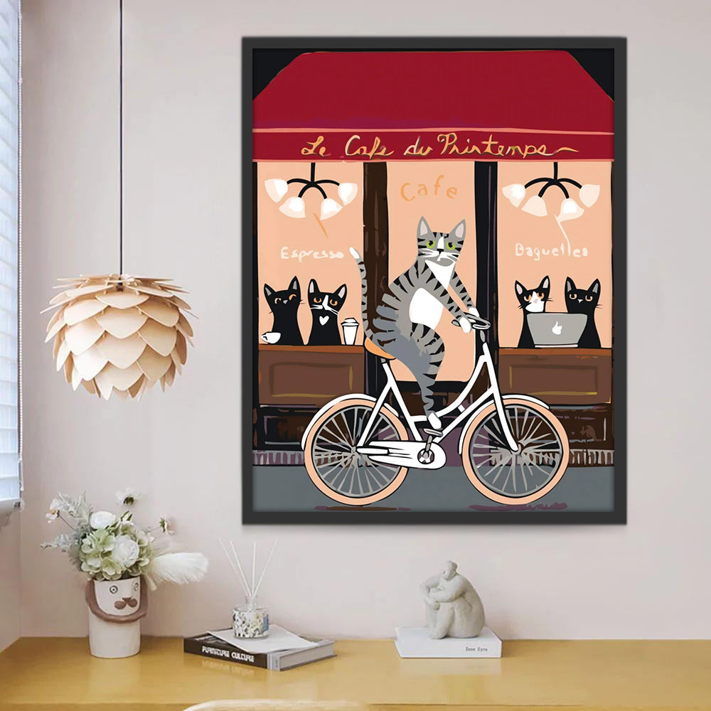 Kat op de Fiets Schilderen op Nummers