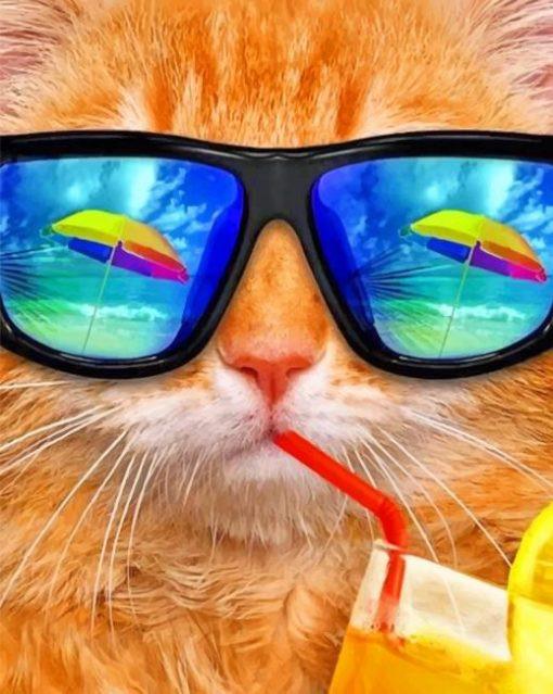 Kat op Vakantie Schilderen op Nummers