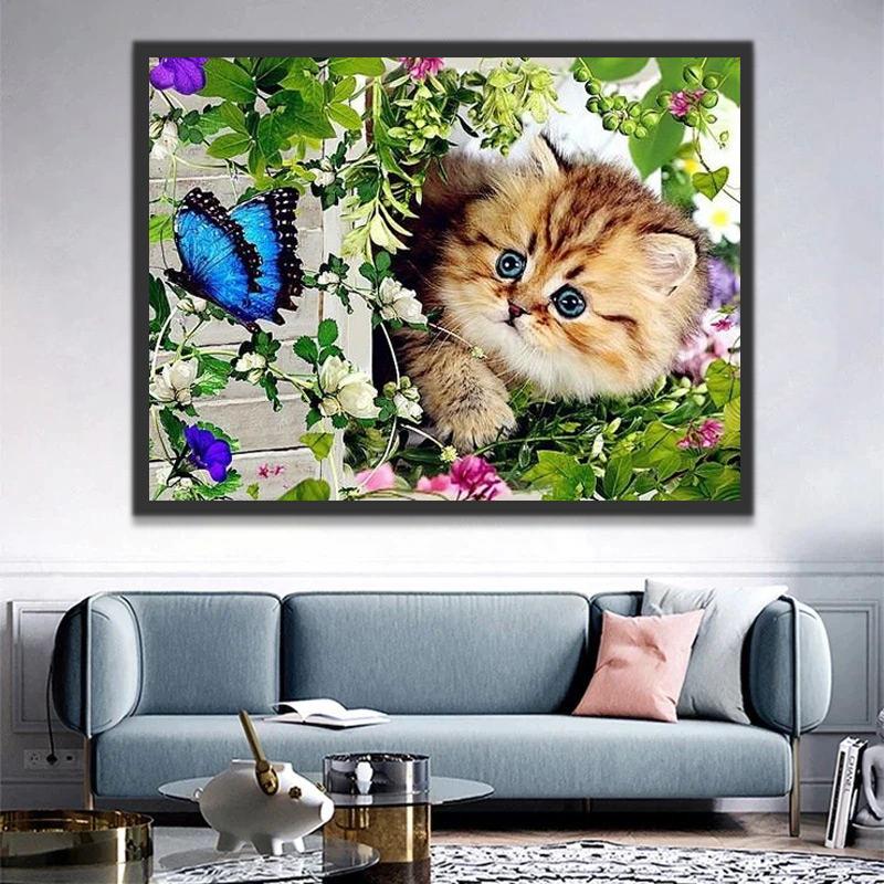 Katje en Blauwe Vlinder Schilderen op Nummers