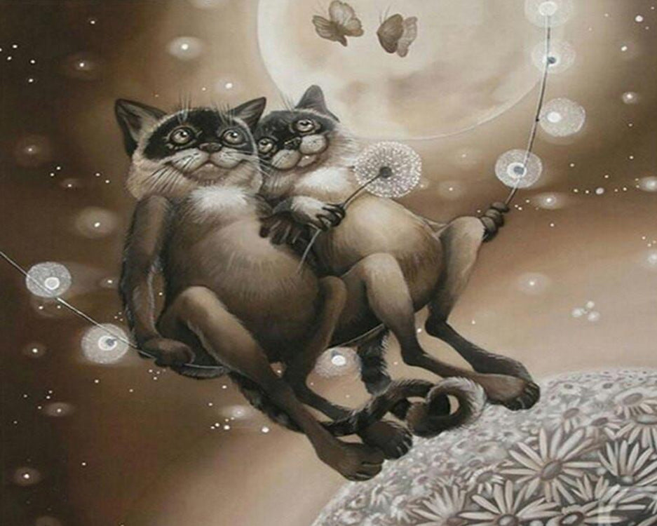 Katten Paardenbloem Vlinders Schilderen op Nummers