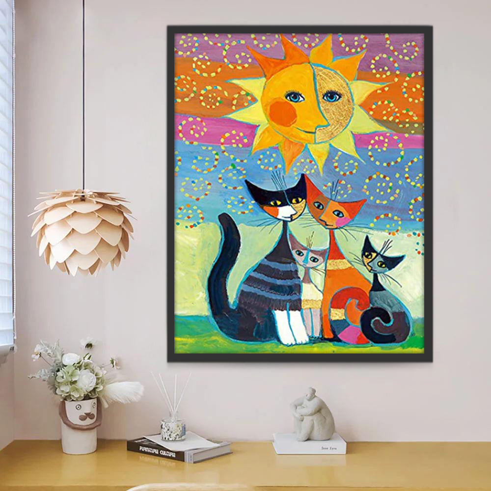 Kattenfamilie Schilderen op Nummers