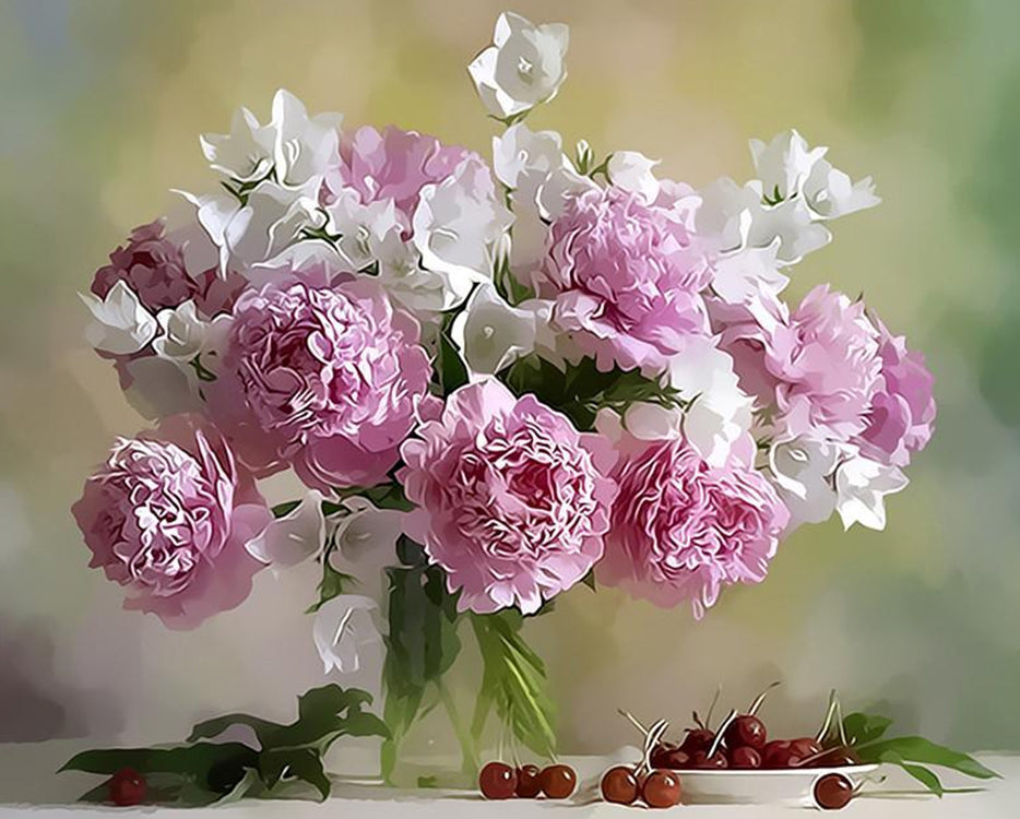 Kersen en Bloemen in Bloei Schilderen op Nummers