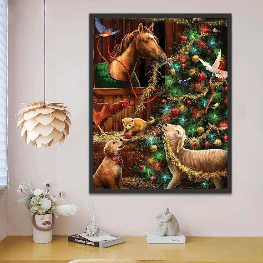 Kerst Dieren Schilderen op Nummers