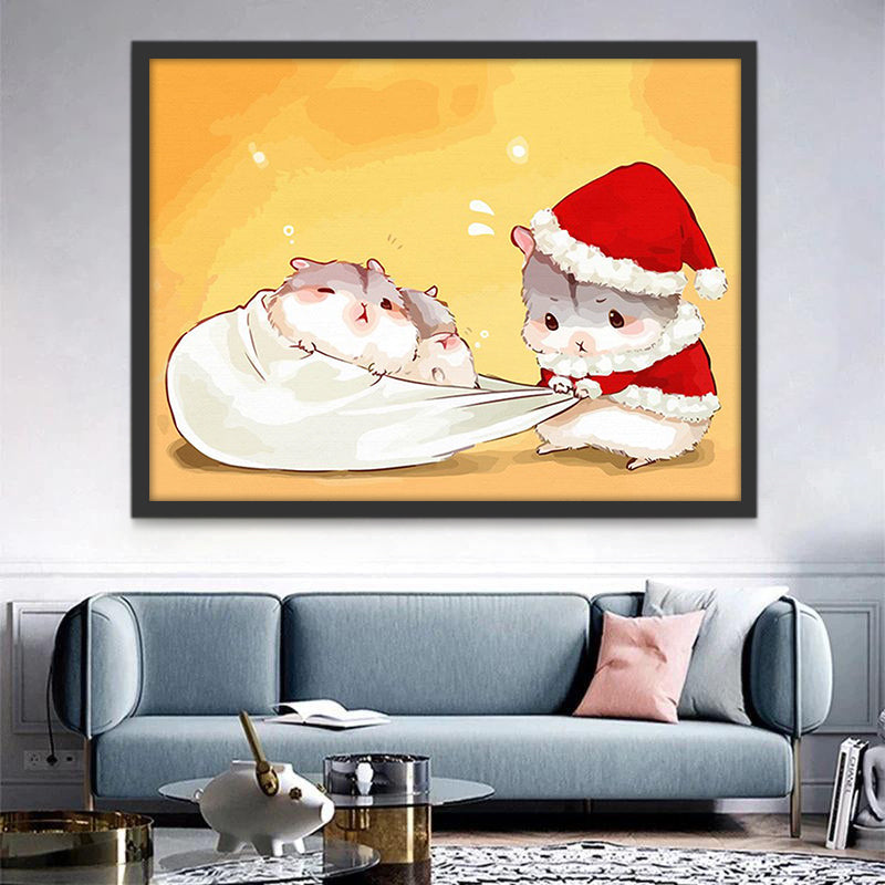 Kerst Hamster Schilderen op Nummers