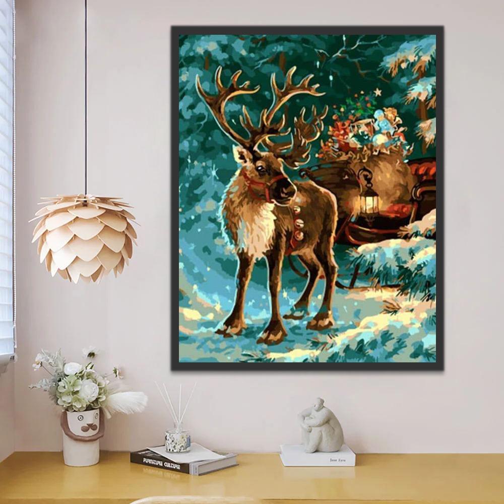Kerst Hert Schilderen op Nummers
