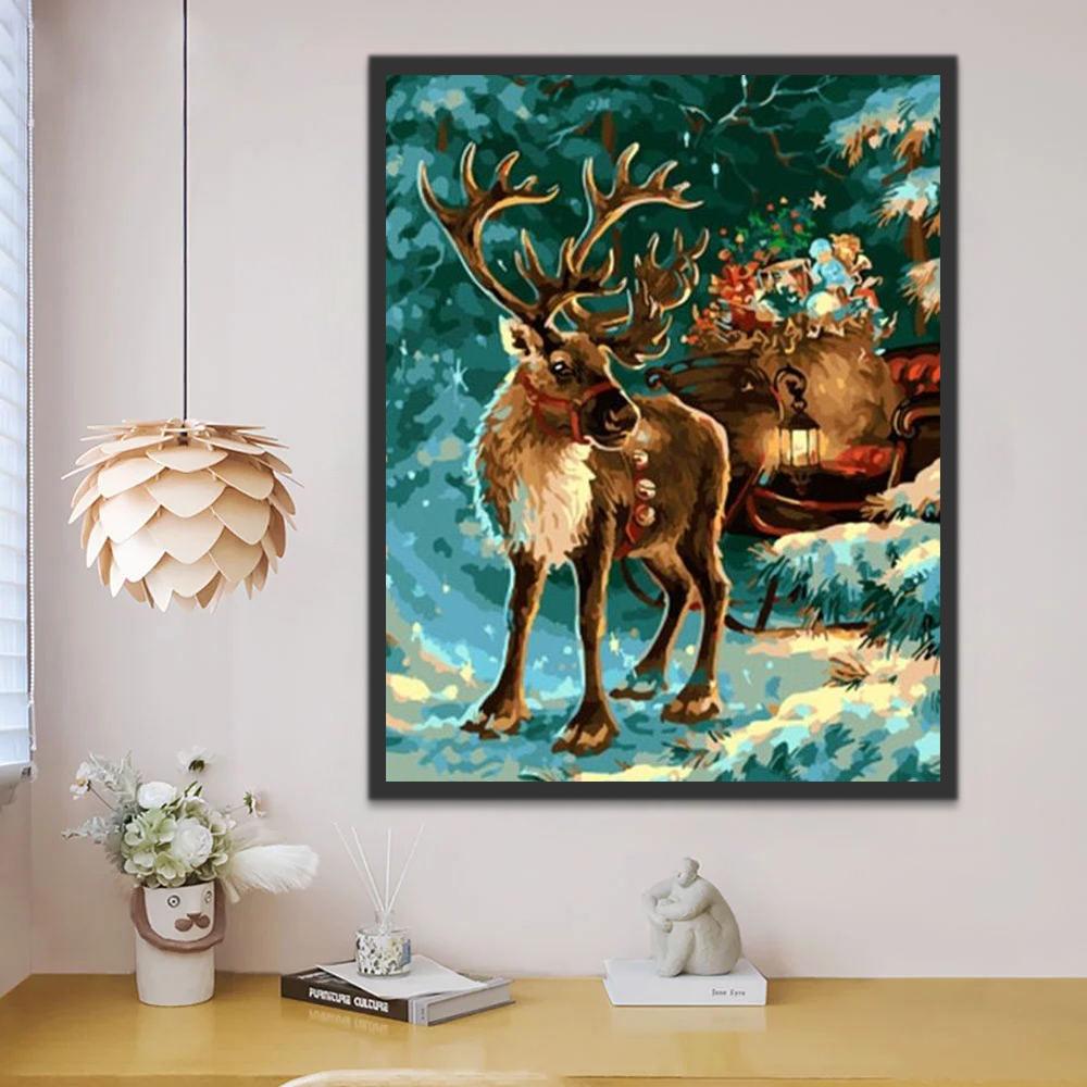 Kerst Hert Schilderen op Nummers