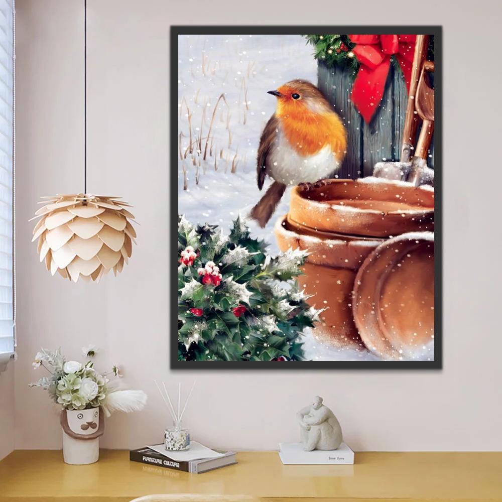 Kerst Sneeuw Vogel Schilderen op Nummers