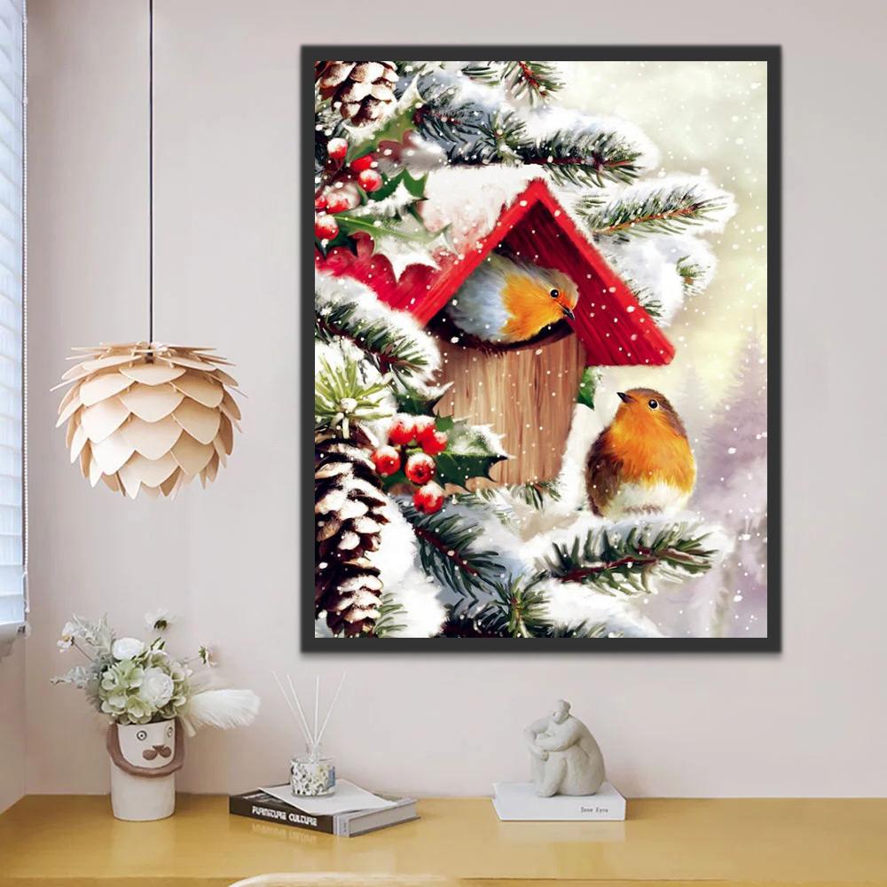 Een Vogel op een Kerosine Lamp Schilderen op Nummers