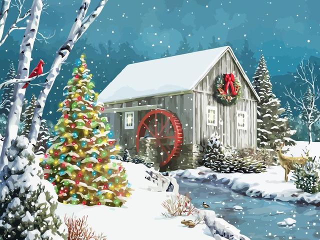 Kerstboom en Hut Schilderen op Nummers