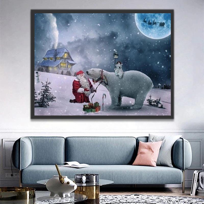 Kerstman en Beer Schilderen op Nummers