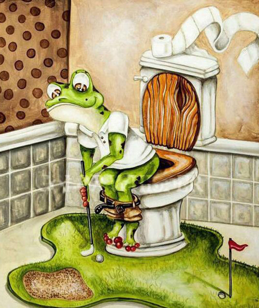 Kikker in het toilet Schilderen op Nummers