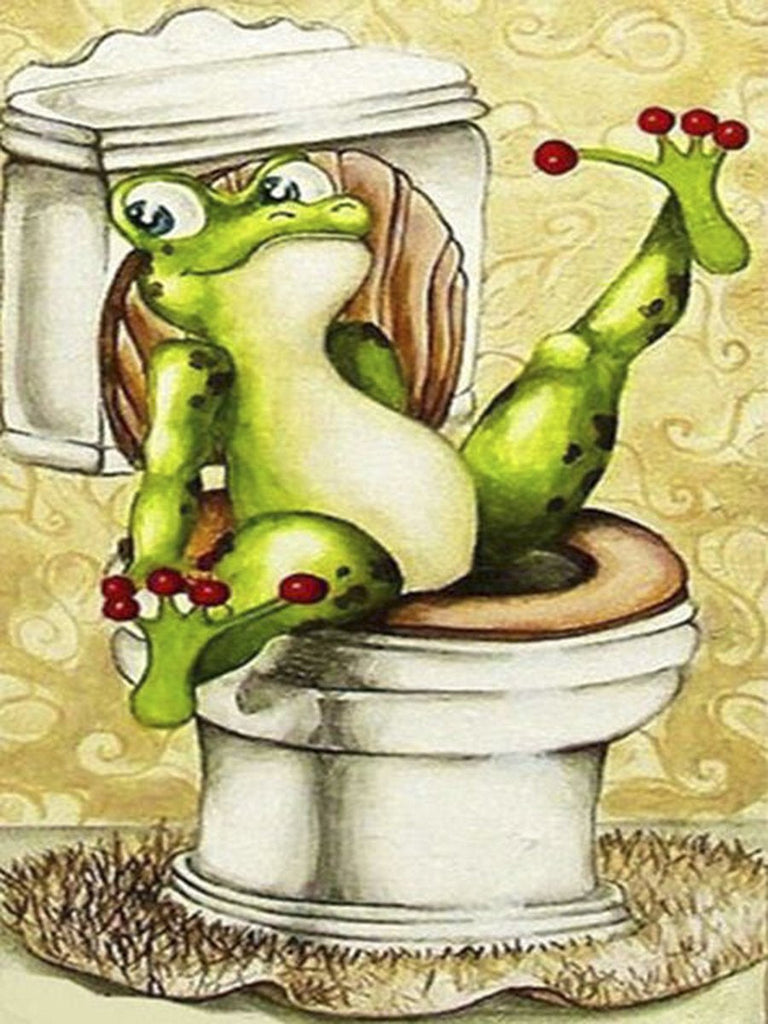 Kikker op het Toilet Schilderen op Nummers