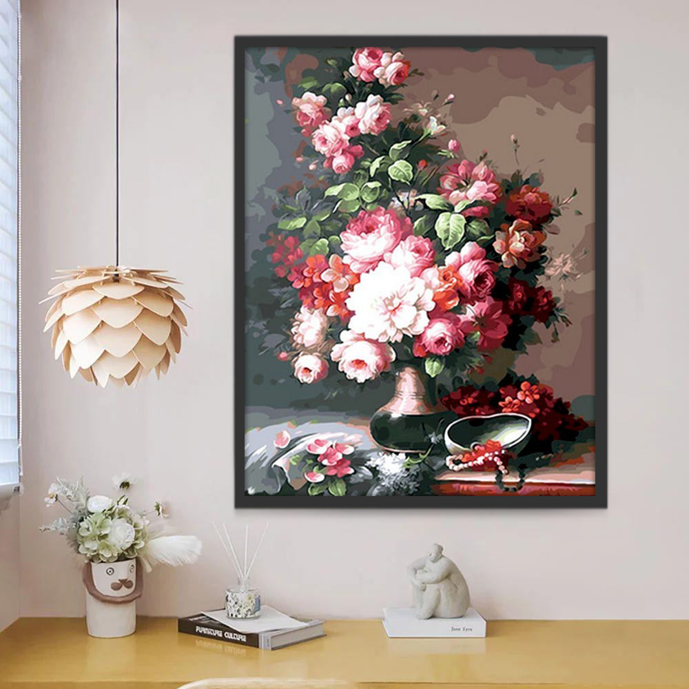 Klassieke Vaas vol Bloemen Schilderen op Nummers